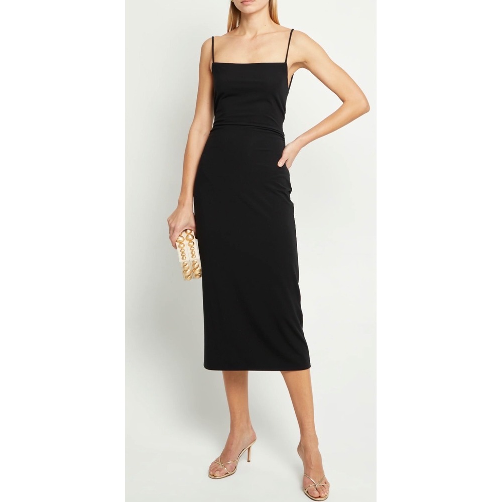 Few Moda o.p.t One Pretty Time Black Twist Back Midi Dress T24KDR07124G Small